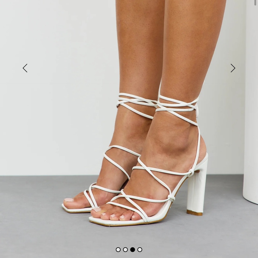Elegant White Strappy Heels